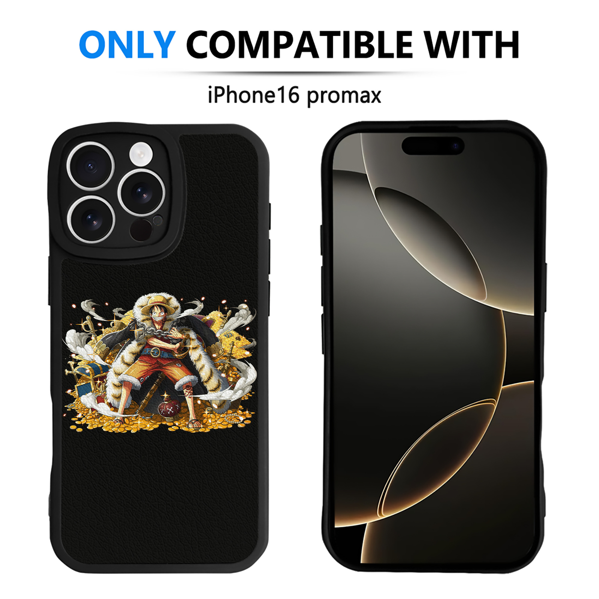 （画像用） ワンピース モンキー・D・ルフィ ONE PIECE Monkey D. Luffy 【iPhone 16シリーズ対応】シリコンスマホケース（レザー調） 材質：シリコン